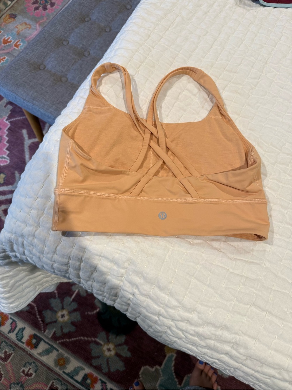 lululemon athletica Peach longline Crisscross Back Sports Bra